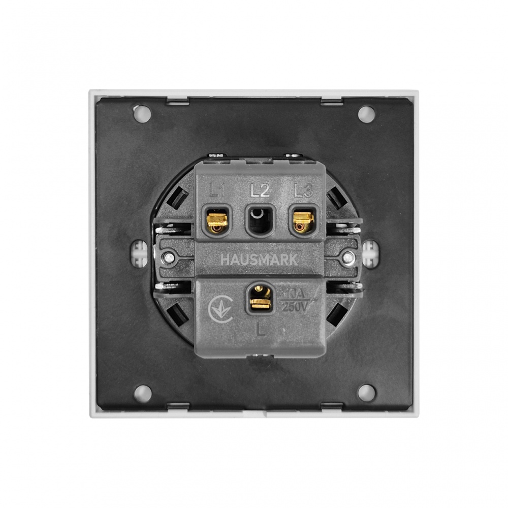 Вимикач двоклавішний HausMark INO без підсвітки білий LS-2G-EU-White