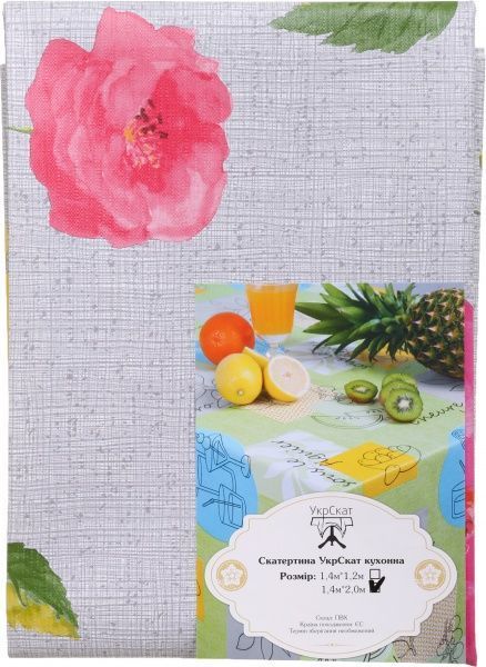 Скатерть Премиум на нетканной основе 140x200 см светло-серый с принтом УкрСкат 