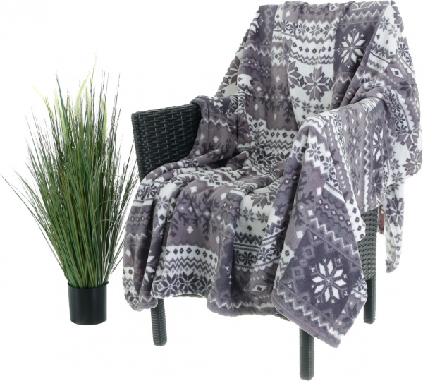 Плед Basic NY Snow-Flakes 150x190 см сірий La Nuit 