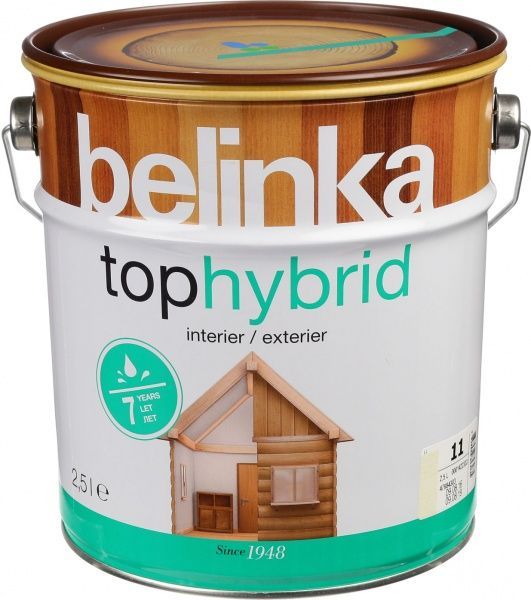 Лазур Belinka Tophybrid №11 білий шовковистий глянець 2,5 л