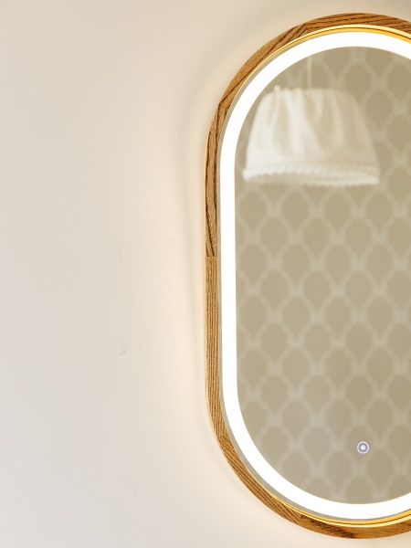 Дзеркало з вбудованим підсвічуванням Luxury Wood Freedom Slim LED ясен темний 450x750 мм 