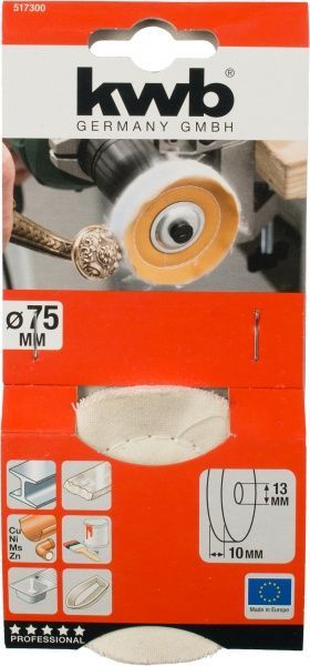 Насадка полірувальна на дриль, 75мм KWB 517300