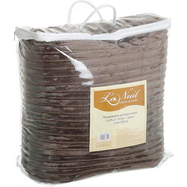 Покрывало La Nuit Stripe 240x260 см серое