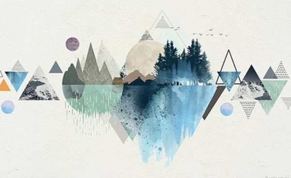 Картина на холсте Синяя геометрия 120x80 см ТЕРРАВОЛ 