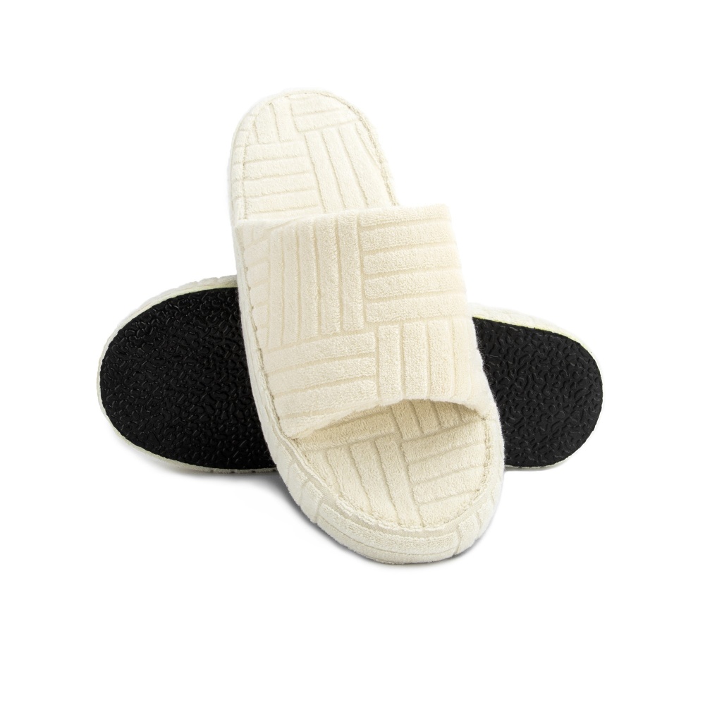 Тапки домашние Twins HS махровые на платформе 12683 р.38/39 молочный