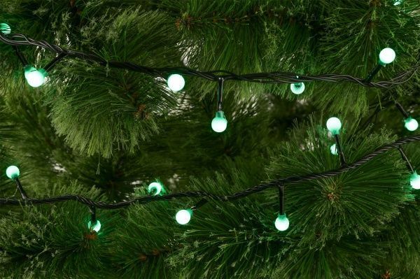 Электрогирлянда линейная внутренняя встроенный светодиод (LED) 48 ламп 2,4м Жемчужные шарики LDBL048G-10-C 