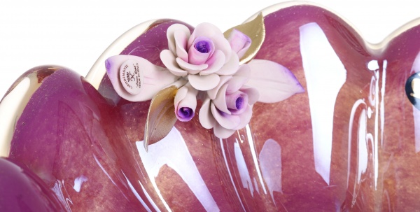 Фруктовница бордовая DESY LILLA/M 30X30X25 White cristal