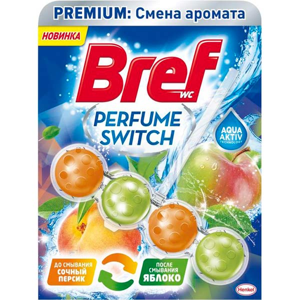 Блок з очисним засобом Bref Персик-Яблуко 50 г
