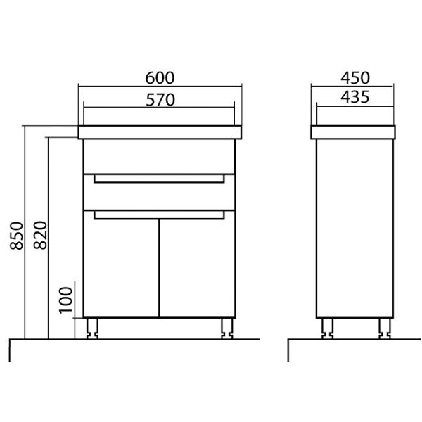 Тумба с умывальником Аква-Родос Омега 60 см