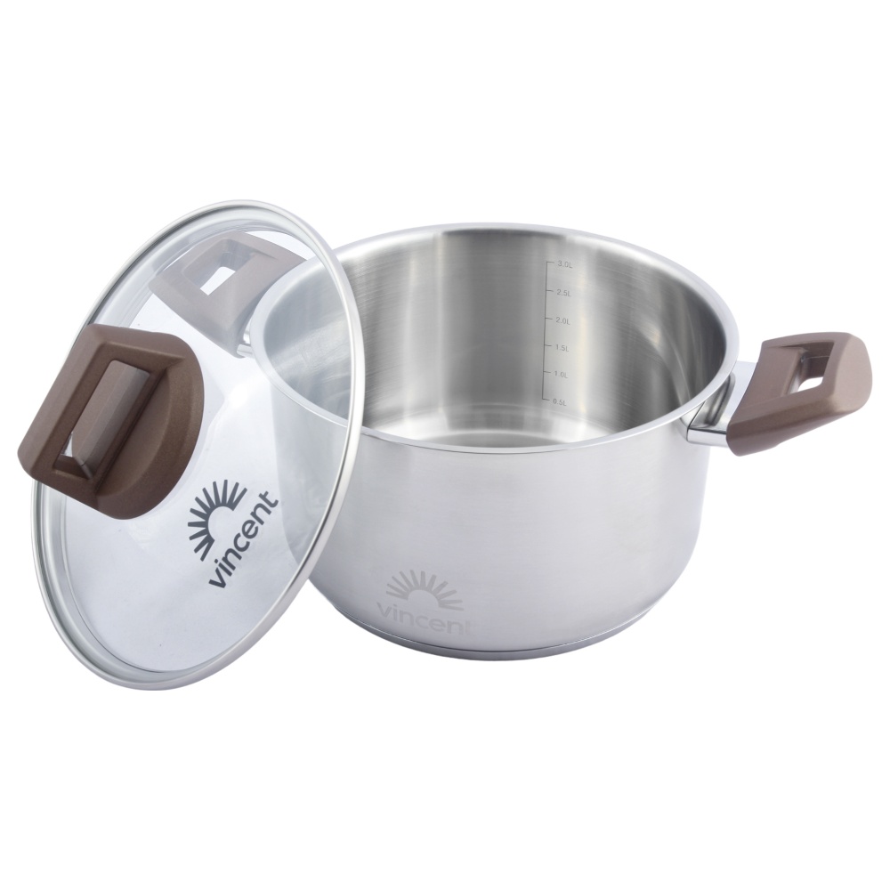 Кастрюля с крышкой Vincent 20 см 3,3 л VC-3186-20