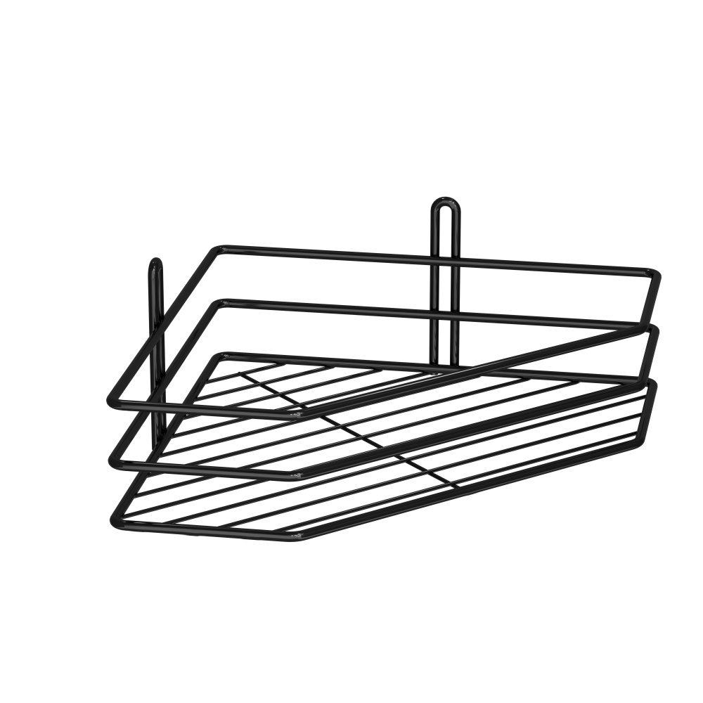 Полка угловая 25 см 1-ярусная черная (ПВ-25133)