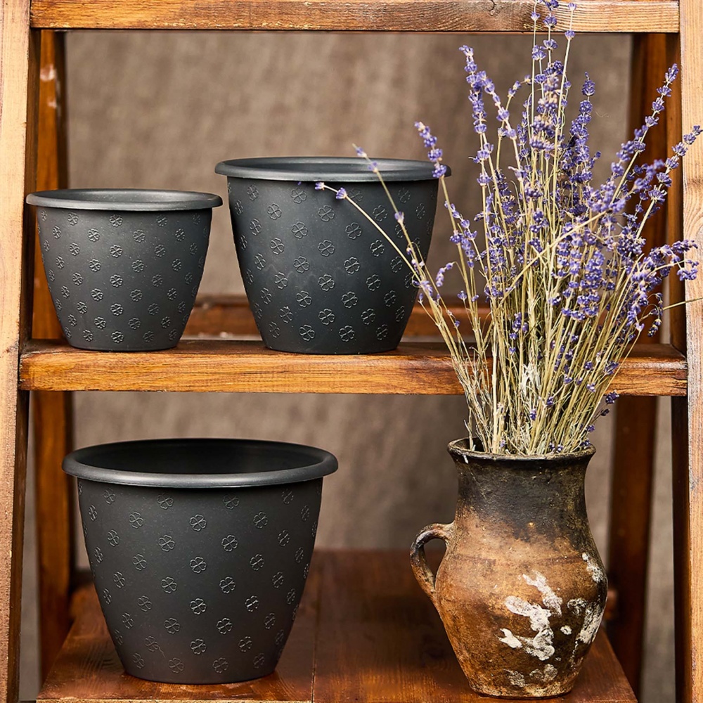 Вазон пластиковий Верона D13х10,0 см круглий граніт 0,7 л Алеана