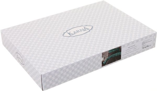 Комплект постельного белья Loft 1,5 коричнево-зеленый Karna 