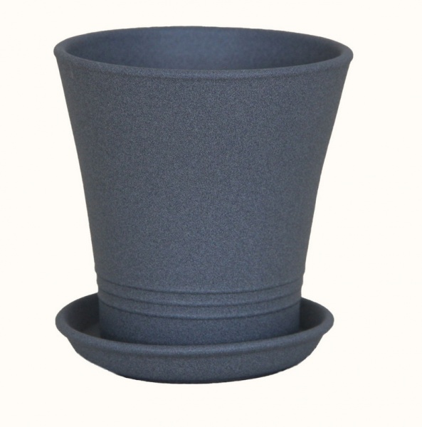 Горщик керамічний Оріана-Запоріжкераміка Модерн крошка круглий 1 л металік (068-1-022) 