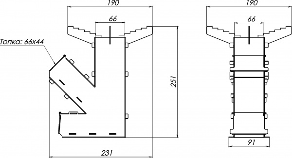 Піч ракетна Сталевий характер «турбо піч» на трісках мала