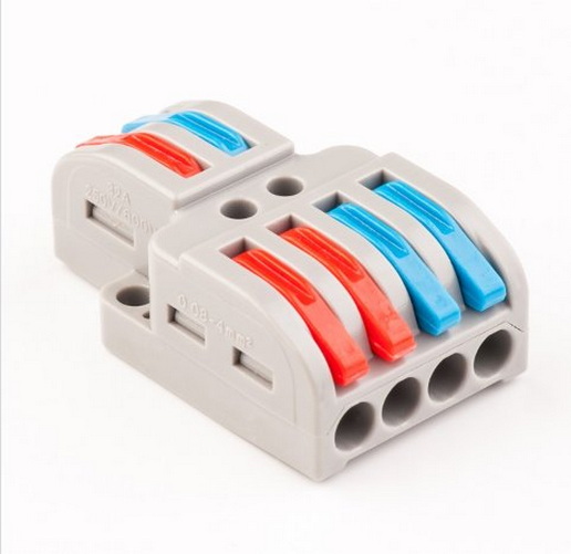 Клемма для быстрого монтажа ЕМТ (2+4) серый с желтым 22-2040 