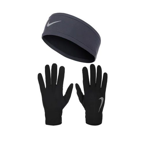 Комплект шапка+перчатки Nike RUN DRY HEADBAND AND GLOVE SET N.RC.38.045 XS-S черный