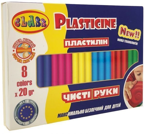 Пластилин Eco Чистые руки Maxi 8 цветов со стеком 7644С CLASS