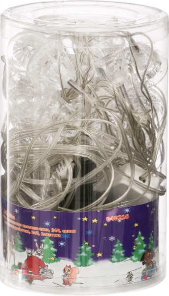 Электрогирлянда линейная синяя встроенный светодиод (LED) 24 ламп 5 м 