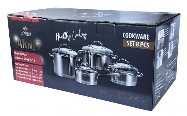 Набор кастрюль Garnet 8 предметов KN99000 Kohen