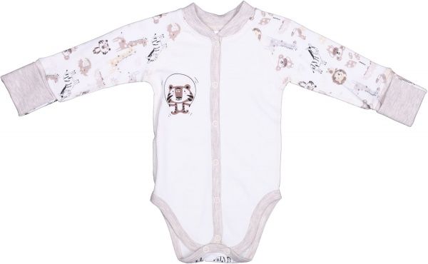 Боди детское унисекс Baby Veres Crazy Zoo р.56 бежево-коричневый-2 