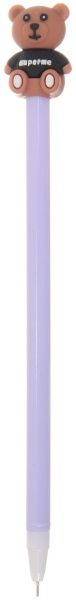 Ручка гелевая Фэшн мишка сиреневая 