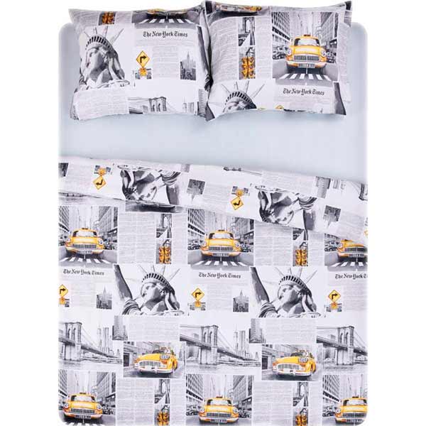 Комплект постільної білизни New York 2,0 сірий із жовтим UP! (Underprice) 