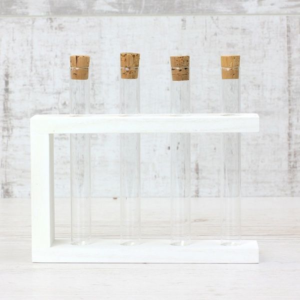 Підставка декоративна Склоприлад із пробірками біла 300548