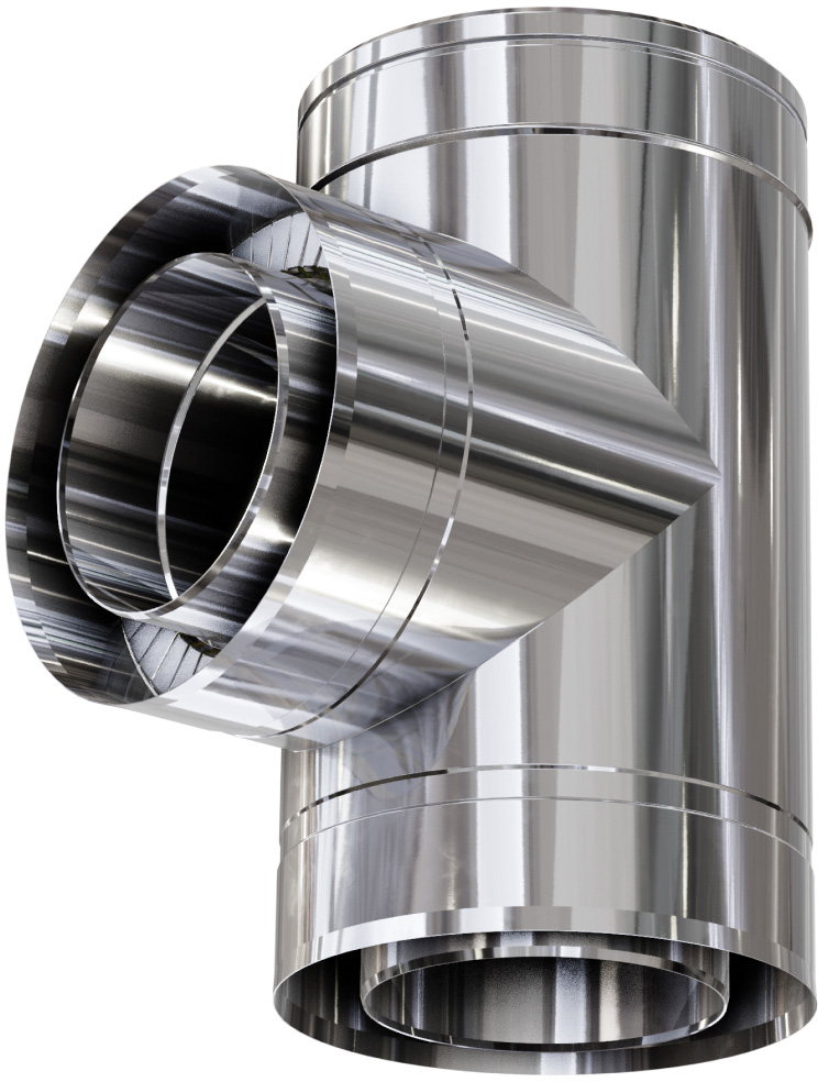 Тройник термо 1 мм нерж/нерж Ф120/180 мм 90° Versia-Lux