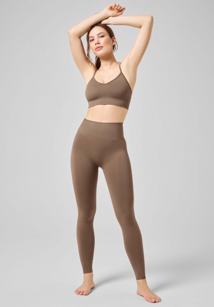 Лосины Casall SEAMLESS GRAPHICAL RIB HIGH WAIST TIGHTS 22610-446 р.S коричневый