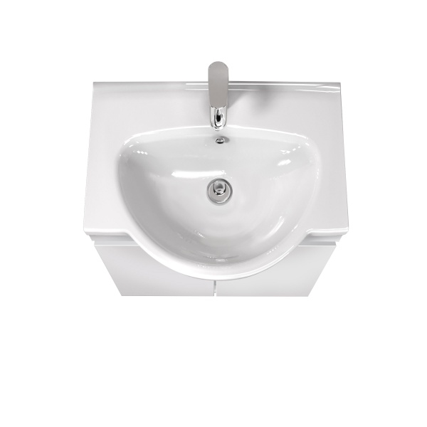 Тумба Мойдодыр Фокус 55 с умывальником Freja белая напольная