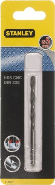 Свердло по металу Stanley 52x86 мм 5 мм STA50711