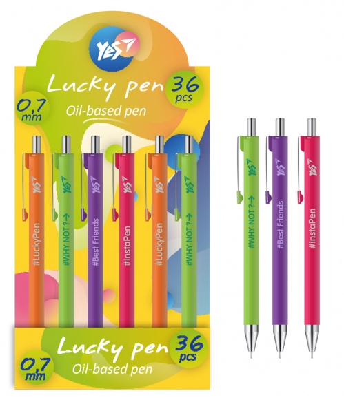 Ручка шариковая YES Lucky Pen цвет в ассортименте 411967 