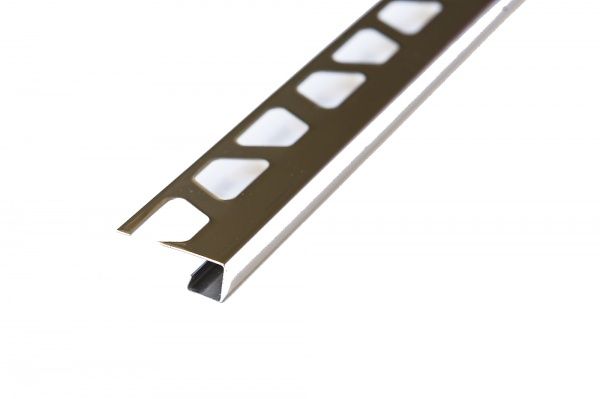 Профиль квадратный угол нержавеющая сталь 10 мм 2,7 м серебро глянец 