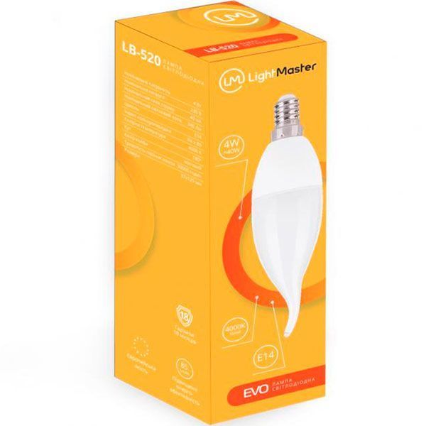 Лампа светодиодная LightMaster EVO LB-520 4 Вт CA37 матовая E14 220 В 4000 К 