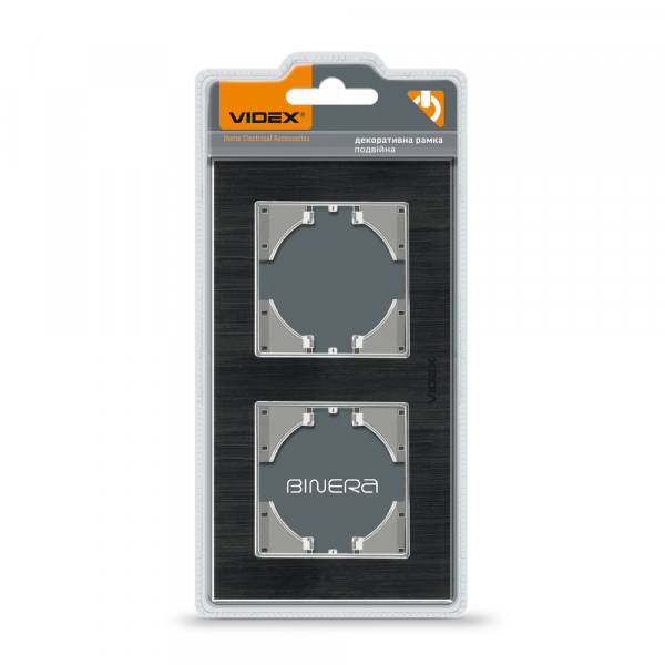 Рамка двухместная Videx Binera горизонтальная черный VF-BNFRA2H-B