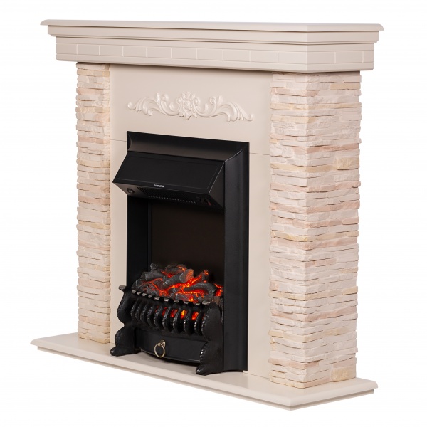 Камінокомплект ASTRA FLAME Марсель cream + HORTON BLACK