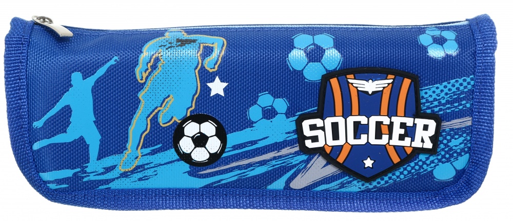 Пенал на блискавці YM8581 21x4.5x7 см Bourgeois синій із принтом