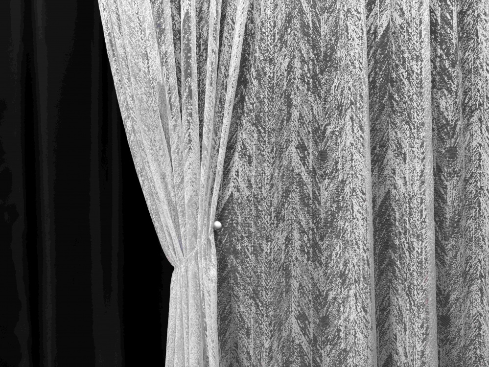 Тюль Елка белый мрамор с утяжелителем 300х270 см Velvet House