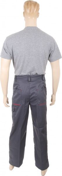 Брюки рабочие Торнадо Люксор рост 3/4 р. 44-46 серый с красными вставками