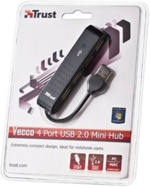 USB-хаб Trust Vecco 4 Port USB 2.0 Mini Hub (14591)