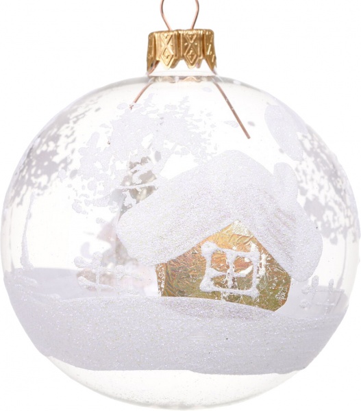 Шар новогодний Золотая серия d 80 мм в ассортименте