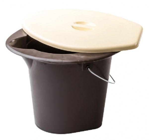 Відро-туалет коричневий із бежевим 16 л