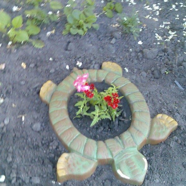 Форма-трафарет для изготовления цветников Черепаха 420x380x50 мм