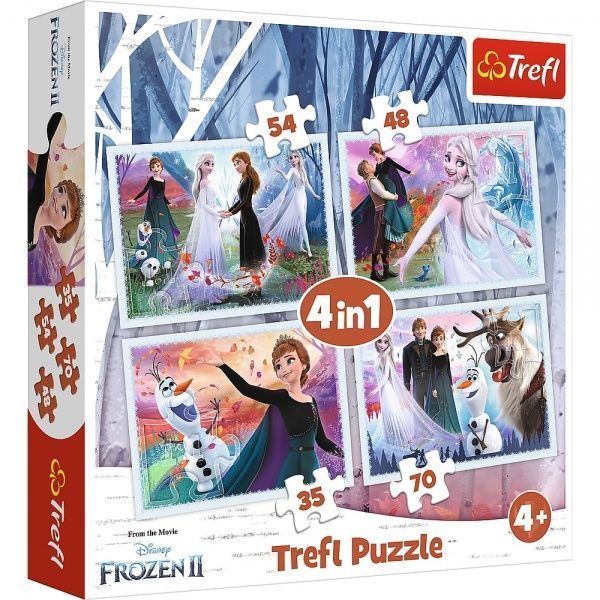 Пазли Trefl 4 в 1 В чарівному лісі Frozen 2 6283683