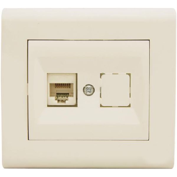 Розетка компьютерная Makel Manolya PC, RG-45, САТ 5e + гнездо слоновая кость 41010035