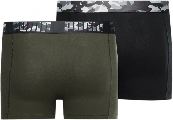 Труси Puma MEN PRINT BOXER 2P BLACK / GREEN 93816601 р.L різнокольоровий