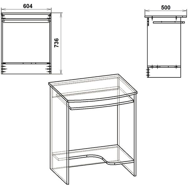 Стол компьютерный Компанит СКМ-13 мини дуб Сонома (кромка АБС)