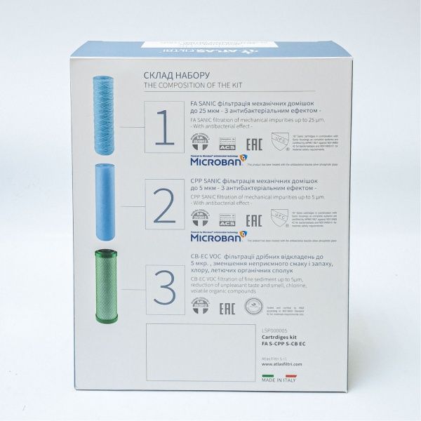Набор картриджей Atlas Filtri OASIS DP SANIC ANTIBACTERIAL LSP000005