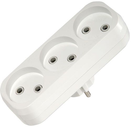 Трійник Makel без заземлення 3 гн. білий 10032 